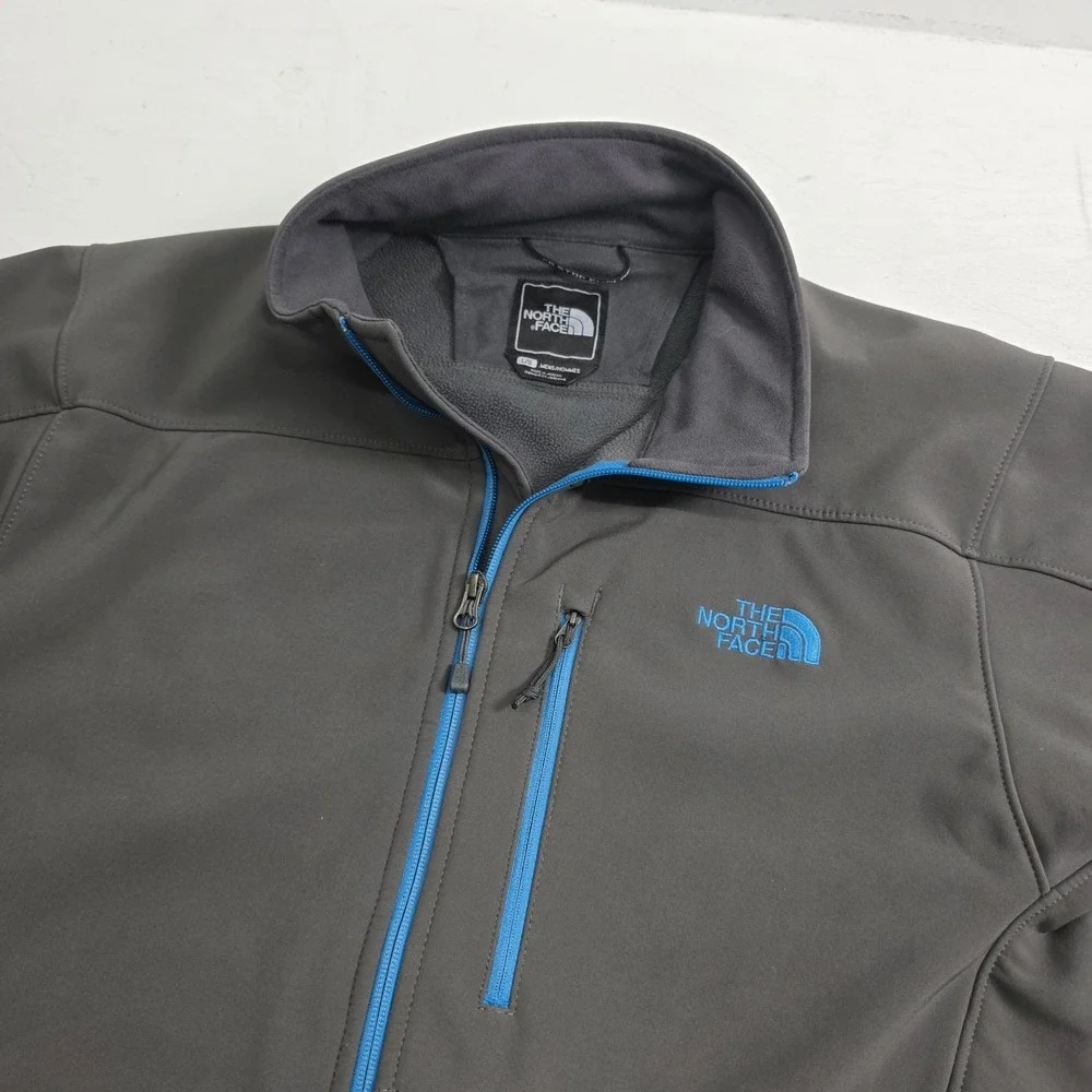 The North Face‎ Gray Workwear Outdoor Fleece Lined Soft Shell Gray Jacket Mens L